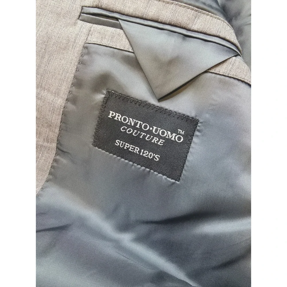 Pronto Uomo Blazer Mens 44R Gray‎ Super 120's Wool Sport Coat Jacket 3 Buttons